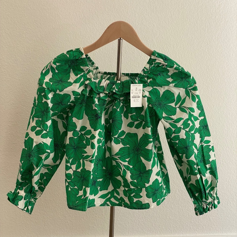 Crewcuts Green Floral Top - NWT